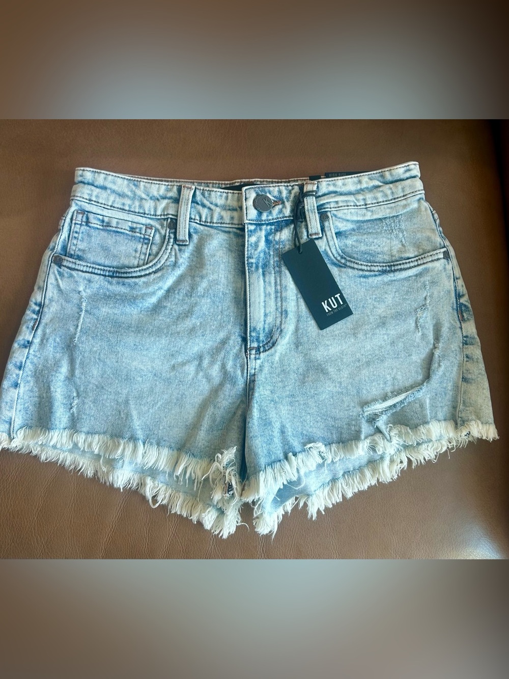 Kut from the Kloth - NWT - Jane 
High Rise Denim Short with Frayed Hem